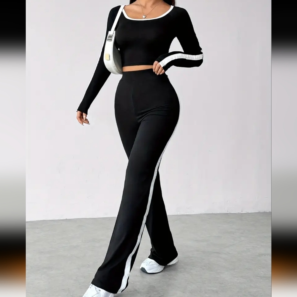 NWOT- Black and White Women's 2 Piece Lounge Set-Large